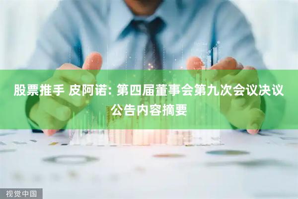 股票推手 皮阿诺: 第四届董事会第九次会议决议公告内容摘要