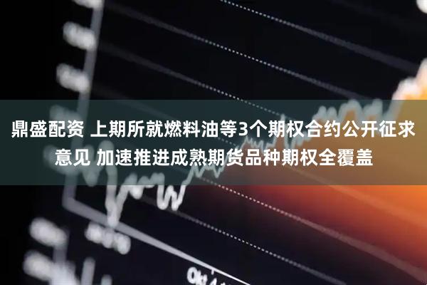 鼎盛配资 上期所就燃料油等3个期权合约公开征求意见 加速推进成熟期货品种期权全覆盖