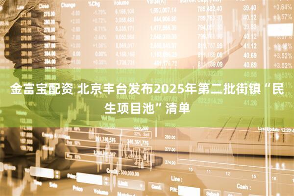 金富宝配资 北京丰台发布2025年第二批街镇“民生项目池”清单