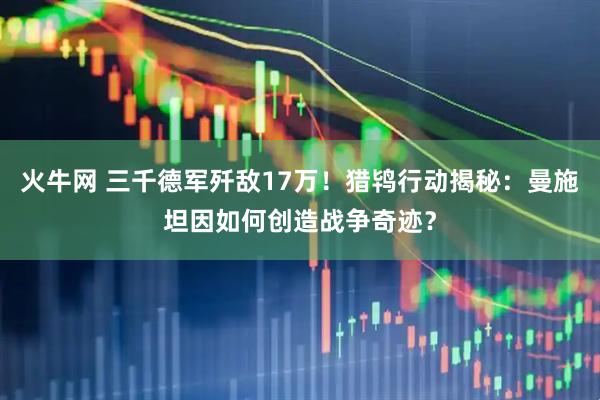 火牛网 三千德军歼敌17万！猎鸨行动揭秘：曼施坦因如何创造战争奇迹？